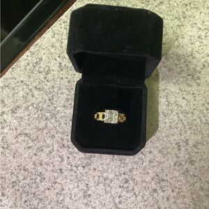 Moissanite 2 carat Asher cut.